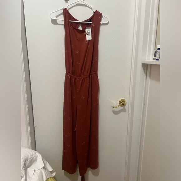 Marsala Stars Textured Knit Culotte Jumpsuit - Picture 5 of 7